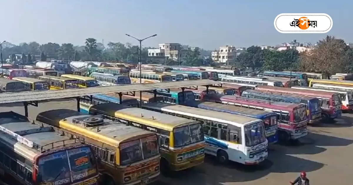 Burdwan Bus Stand : নয়া ‘হিট অ্যান্ড রান’ আইনের প্রতিবাদে এবার সামিল বাসও, বর্ধমানে একাধিক রুটে স্তব্ধ পরিষেবা – burdwan bus drivers started strike against hit and run new law