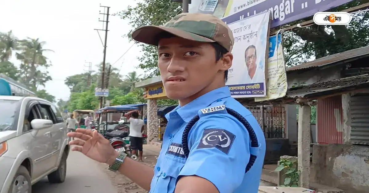 West Bengal Police,সিভিক ভলান্টিয়ারের ডিউটি সেরে পড়াশোনা, মস্ত পুলিশ অফিসার হতে চান শান্তিপুরের সাগর – sagar dey a young boy of nadia santipur doing civic volunteer job and wants to be a police officer