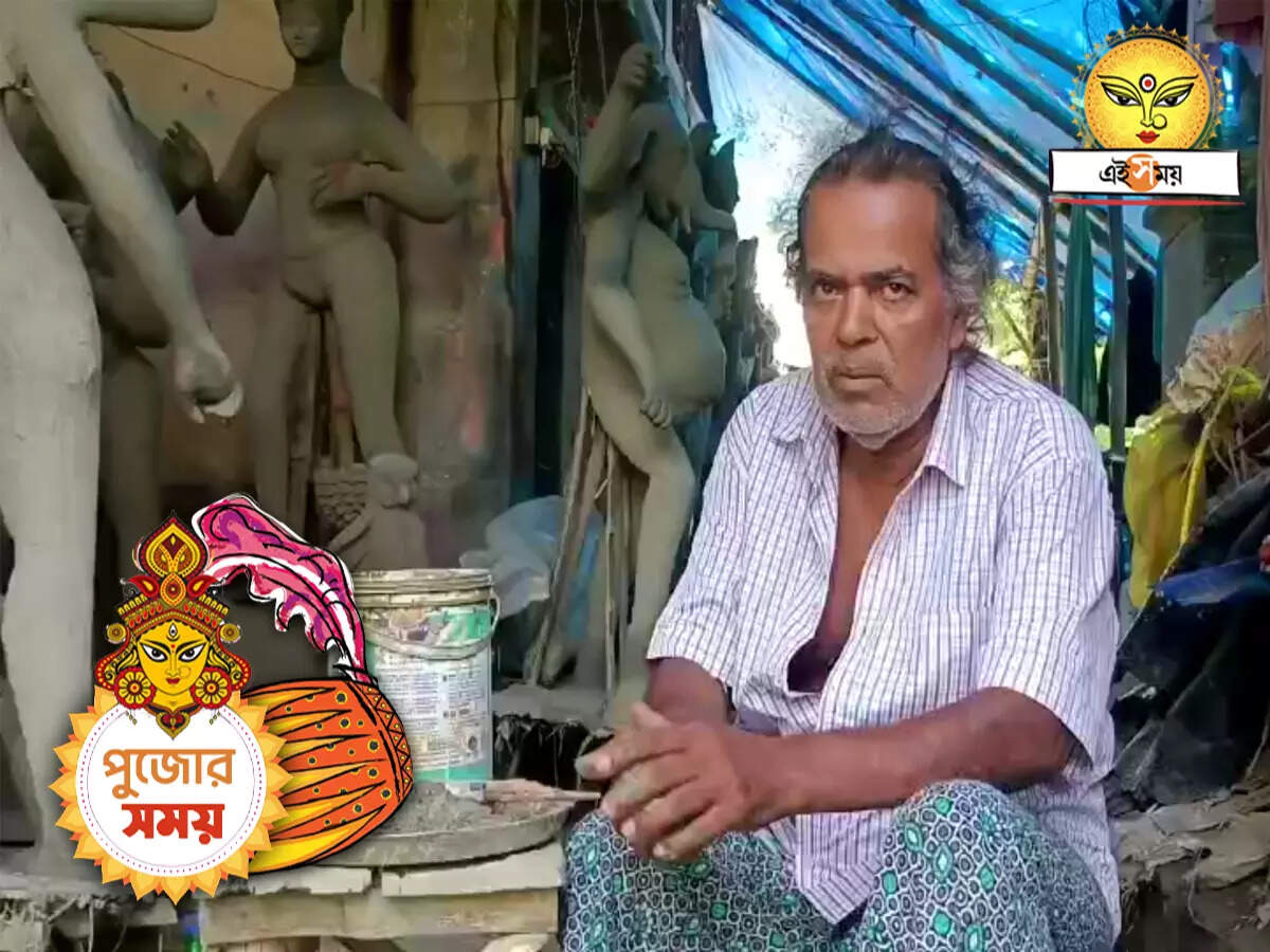 Durga Puja 2023 : মা দুর্গার মৃন্ময়ী রূপ গড়েন নিজের হাতে, ‘উৎসব সবার’ বলেন নূর মহম্মদ – muslim pottery artists from haldia purba medinipur creating durga puja idol