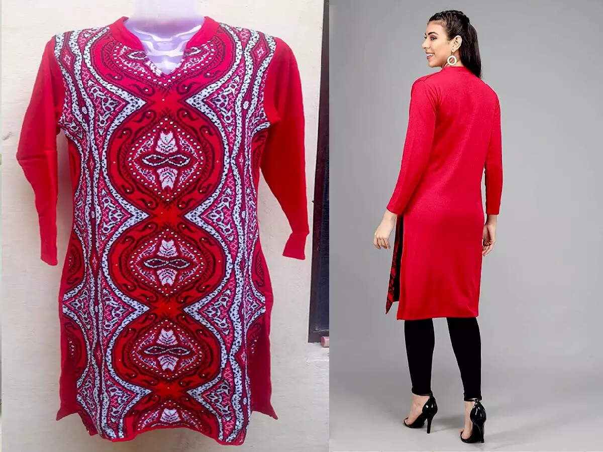 Blue Casual Printed Woolen Kurti in Ludhiana at best price by Anand  Collection  Justdial