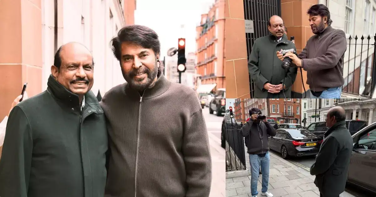 മുഖത്ത് ചെറിയൊരു ക്ഷീണമുണ്ടെങ്കിലും, മമ്മൂട്ടി പഴയ ഫോമിലേക്ക് തിരിച്ചെത്തി; യൂസഫ് അലിയുടെ ഫോട്ടോകൾ എടുക്കുന്ന മമ്മൂക്ക