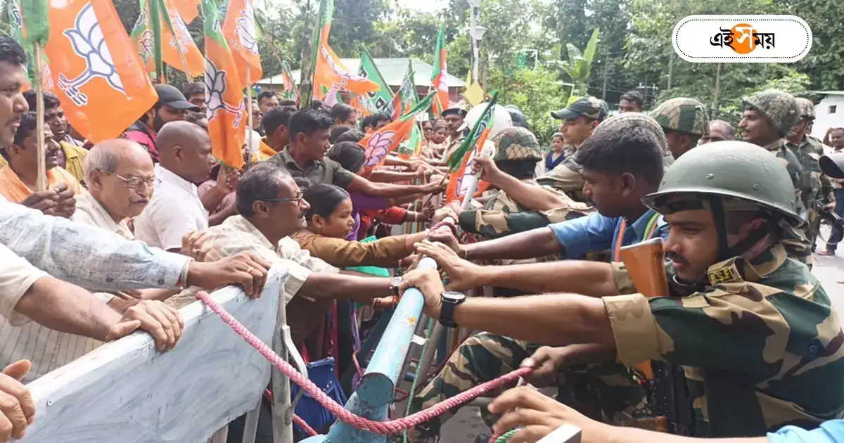 BJP In West Bengal : জলপাইগুড়িতে BDO অফিস ঘেরাও BJP-এর, কেন্দ্রীয় বাহিনী সঙ্গে ধস্তাধস্তিতে ধুন্ধুমার – bjp did bdo office gherao campaign in jalpaiguri BJP In West Bengal : জলপাইগুড়িতে BDO অফিস ঘেরাও BJP-এর, কেন্দ্রীয় বাহিনী সঙ্গে ধস্তাধস্তিতে ধুন্ধুমার – bjp did bdo office gherao campaign in jalpaiguri