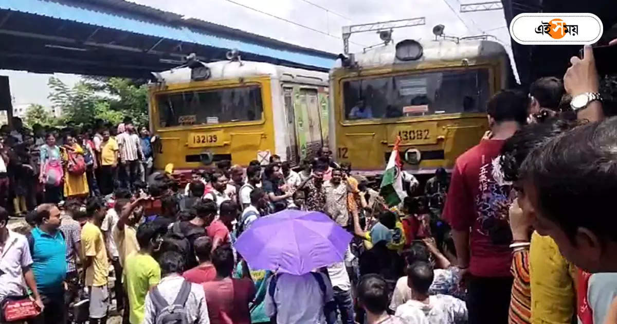 Bjp Bangla Bandh,বন্‌ধে ধুন্ধুমার মানকুণ্ডু স্টেশনে পুলিশের লাঠি চার্জ, টিয়ারগ্যাস – bangla bandh bjp blockades rail line at mankundu railway station