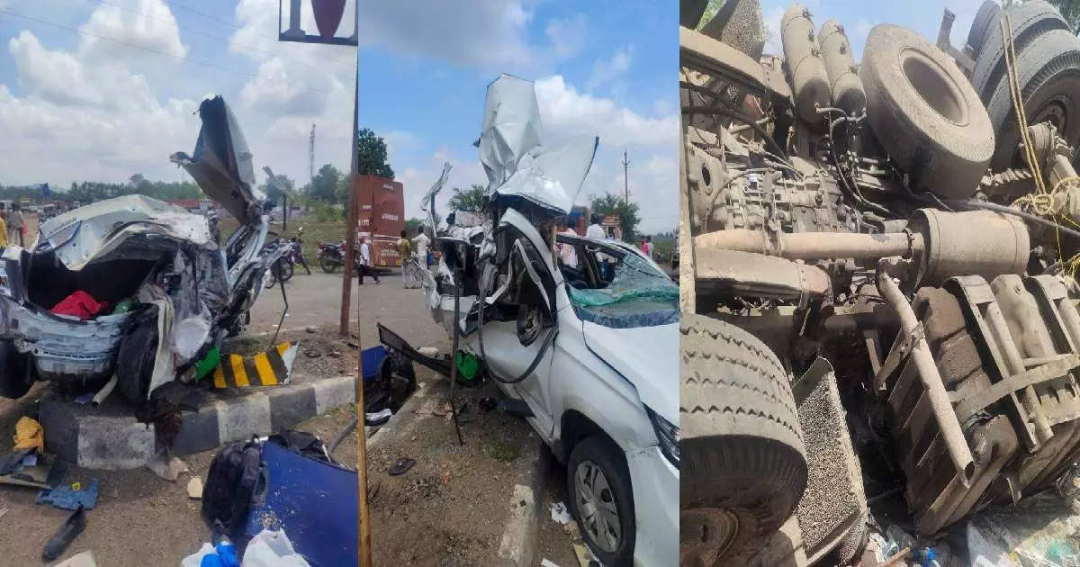 Dhule Accident: ब्रेक फेल होऊन भरधाव कंटेनर हॉटेलमध्ये शिरला, ५ जणांचा जागीच चिरडून मृत्यू