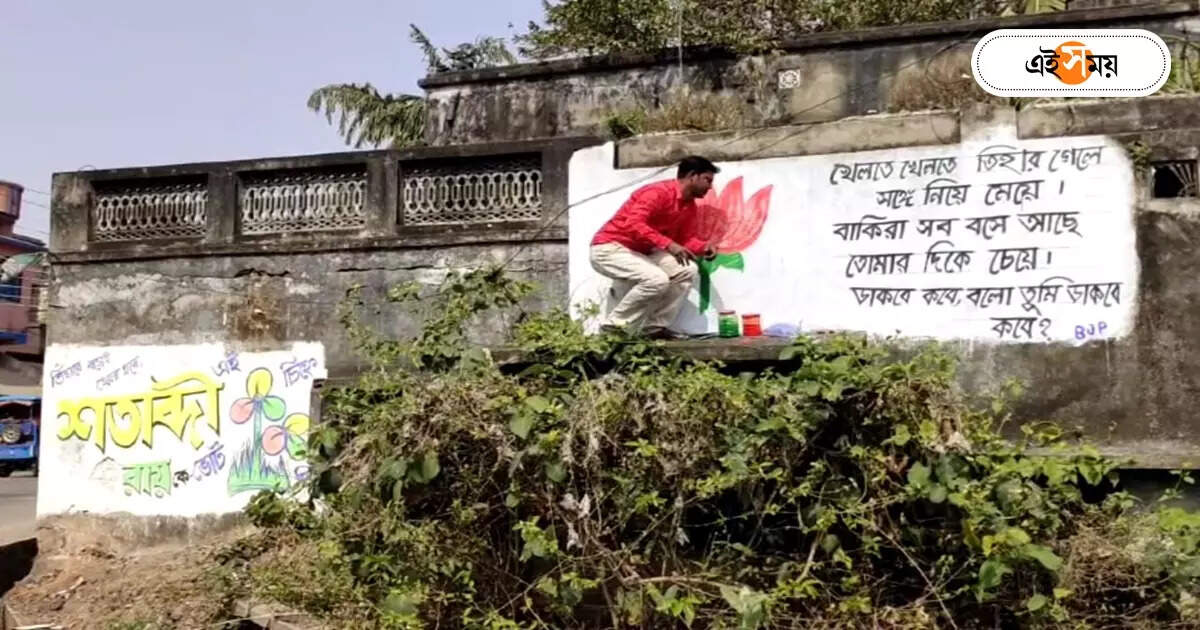 Birbhum Lok Sabha,’খেলা হবে’র পালটা ‘তিহার’ কটাক্ষ? বীরভূমে তৃণমূল-বিজেপির দেওয়াল লিখনে তুমুল চর্চা – bjp wall writing against tmc in birbhum lok sabha constituency