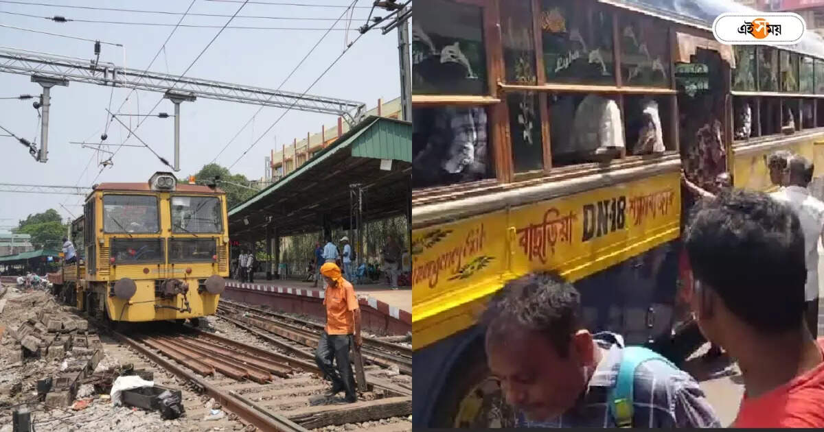 Kolkata Bus,ট্রেনে দুর্ভোগ, অগত্যা গরমে ঘেমে বাসেই অফিস পৌঁছনোর চেষ্টা যাত্রীদের – sealdah main line local train service has been disrupted and people using bus