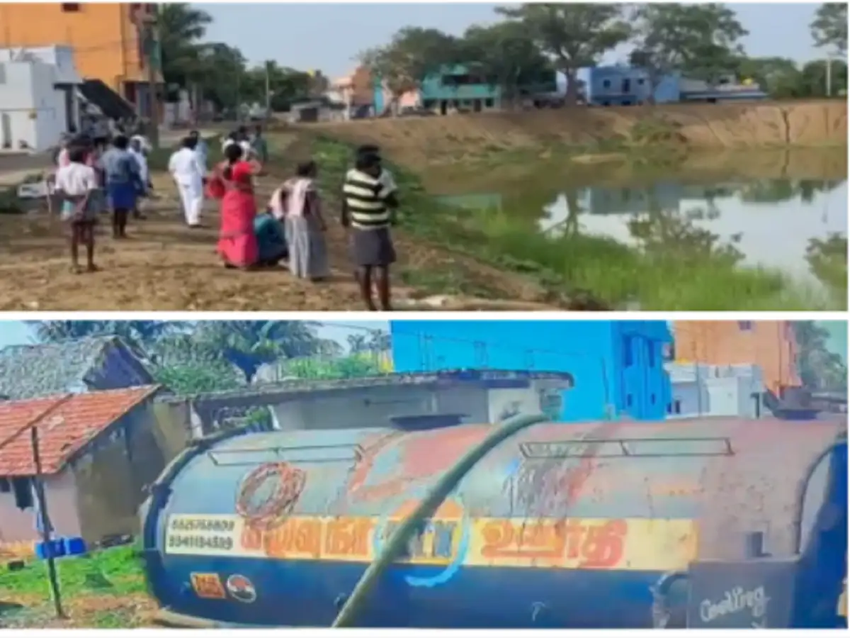 வேங்கை வயலை மிஞ்சிய சம்பவம்; காஞ்சியில்..குடிநீர் குளத்தில் லாரி மூலம் கழிவு நீரை கலந்த ஓட்டுநர்! 