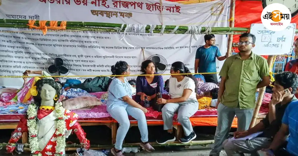 Junior Doctors Strike: ধর্না মঞ্চে সিনিয়ররা, জুনিয়রদের অনশন তোলার আর্জি বিশিষ্ট চিকিৎসকদের – junior doctors continue their hunger strike on saptami