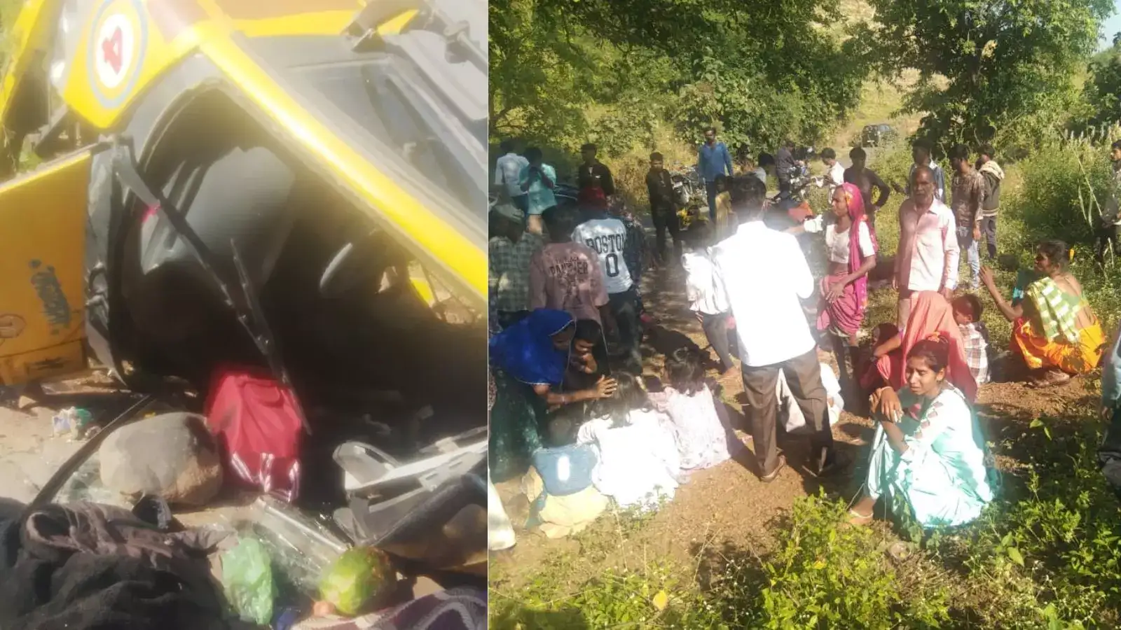 नंदुरबारमध्ये 56 जणांना घेऊन जाणारी स्कुल बस 150 फूट खोल दरीत कोसळली, दोन चिमुकल्यांचा मृत्यू, 18 जखमी, पालकांचा आक्रोश नंदुरबारमध्ये 56 जणांना घेऊन जाणारी स्कुल बस 150 फूट खोल दरीत कोसळली, दोन चिमुकल्यांचा मृत्यू, 18 जखमी, पालकांचा आक्रोश