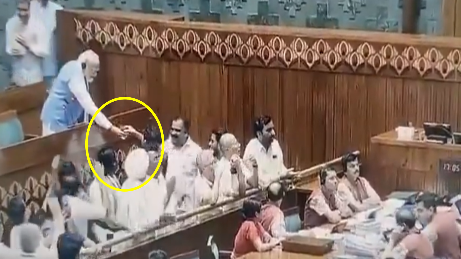 When PM Modi extended a glass of water towards the protesting opposition MPs, watch the video