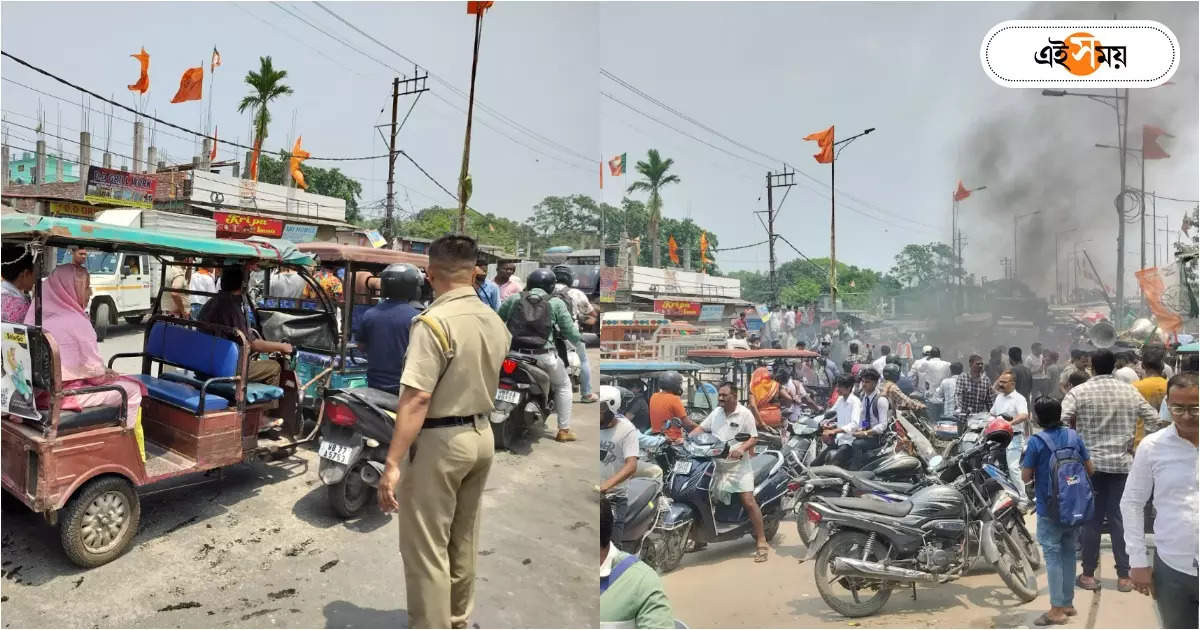 Siliguri Strick,মাটিগাড়ায় ১২ ঘণ্টার বনধ বিজেপির, টায়ার জ্বালিয়ে বিক্ষোভ-অবরোধ, বিক্ষিপ্ত উত্তেজনা – lok sabha election bjp call on for a 12 hour strike at siliguri matigara