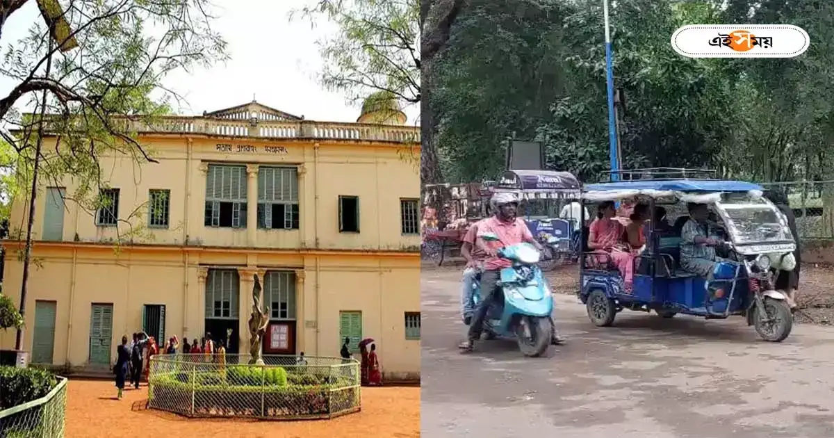 Visva Bharati University : বিশ্বভারতীর হেরিটেজ এলাকায় টোটো চলাচল নিয়ন্ত্রণ, তোলা হল অস্থায়ী খাবারের স্টল – visva bharati university controlling toto service on the road at unesco heritage area