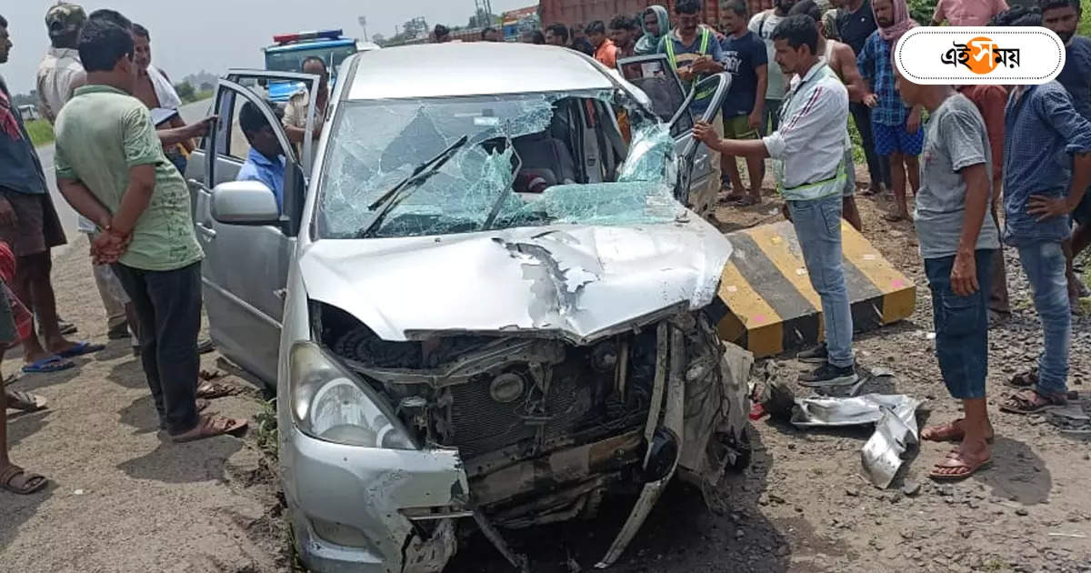 National Highway Accident : ১৯ নম্বর জাতীয় সড়কে ভয়াবহ দুর্ঘটনা, জখম ফুটবল ক্লাবের ৩ কর্মকর্তা – terrible accident on 19 no national highway injured 3 member of southern samity football club