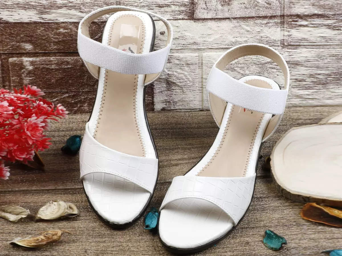 Buy SUBTLE IS STATEMENT WHITE HEELED SANDALS for Women Online in India