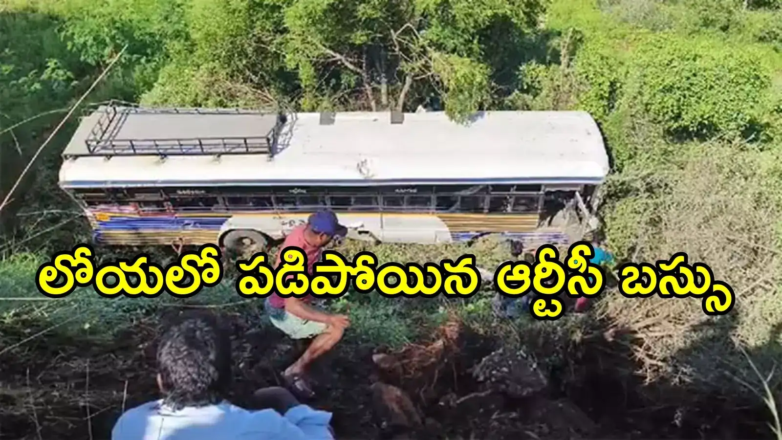 పులివెందుల దగ్గర లోయలో పడిపోయిన ఆర్టీసీ బస్సు.. 25 మందికి గాయాలు