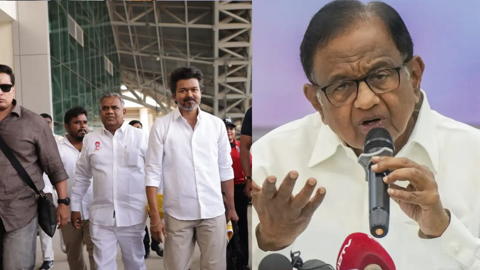 திருச்சி பிரச்சாரத்திற்கு வந்த விஜய்.. கூட்டத்தில் ப.சிதம்பரத்தின் கார் சிக்கியதால் பரபரப்பு! 