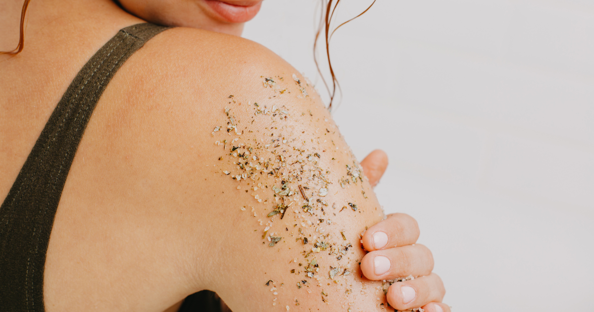 This homemade body scrub will clean all the dirt from the pimples on the back to the body