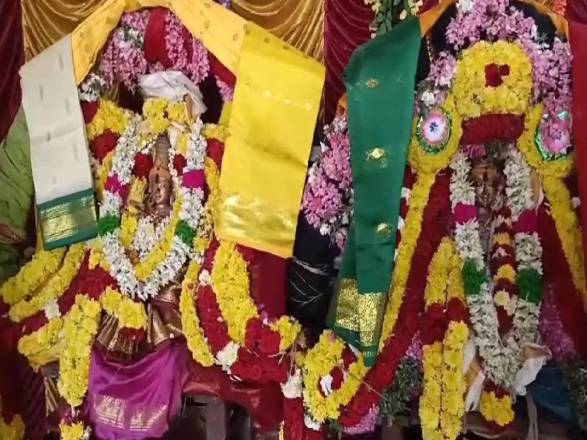 திருவாரூர் நன்னிலம் அருகே உள்ள ஶ்ரீ அங்காள பரமேஸ்வரி திருக்கோவில்; வெகு விமர்சையாக நடைபெற்ற திருக்கல்யாண உற்சவம்! 