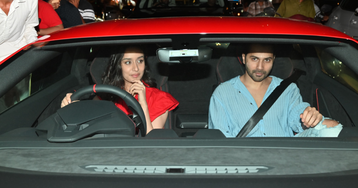 Shraddha Kapoor Stuns in Red at 'Stree 2' Success Party: Drives Lamborghini with Varun Dhawan as Co-Pilot