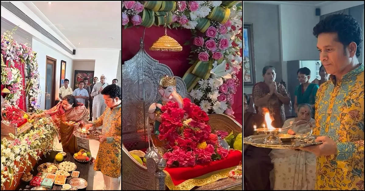 Ganesh Chaturthi Celebrations: Sachin Tendulkar, Other Celebrities Welcome Lord Ganesha to Their Homes