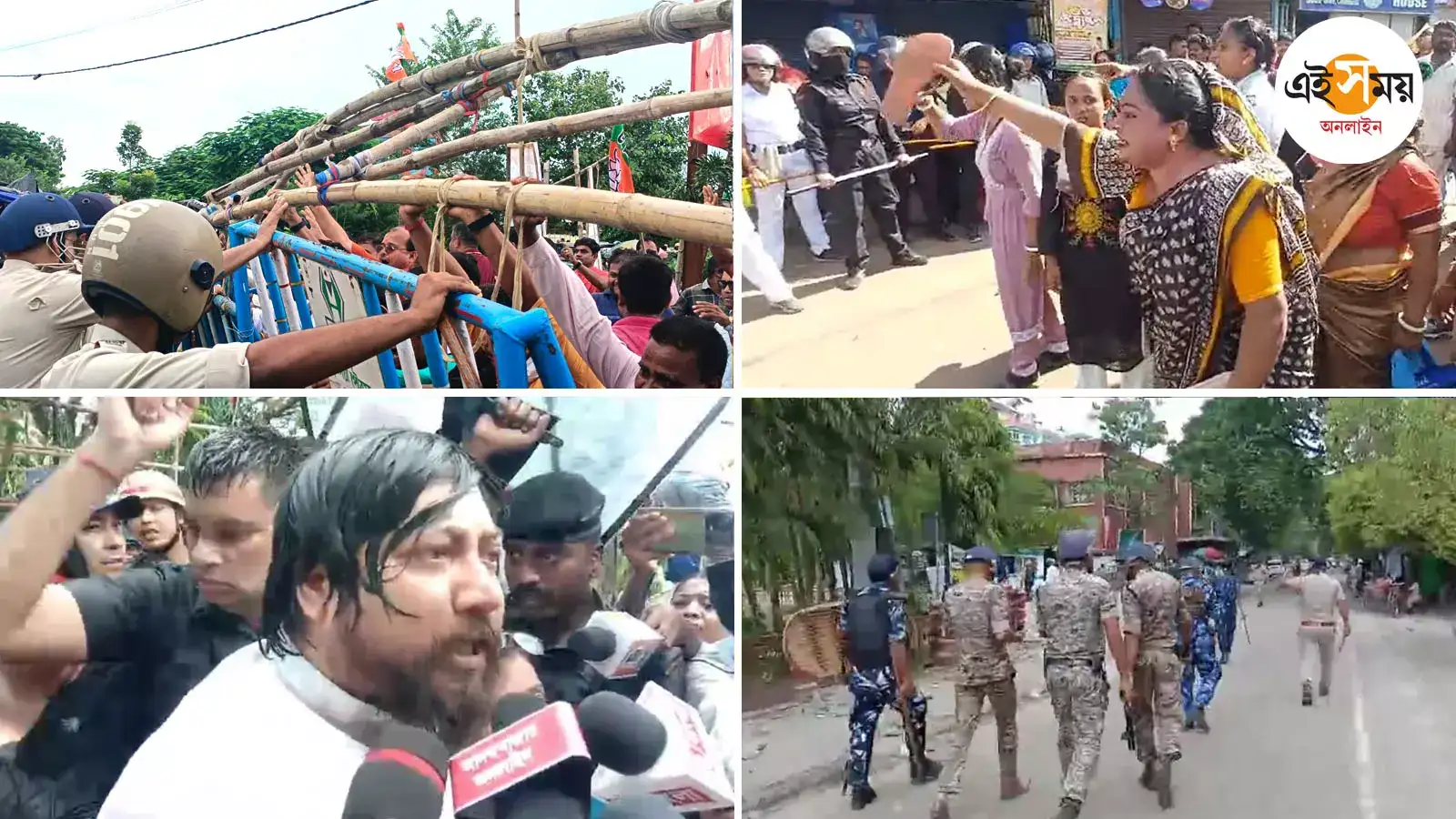BJP West Bengal,বিজেপির অভিযানে ধুন্ধুমার, নিশীথকে টেনে হিঁচড়ে আটক, হুগলিতে পুলিশকে লক্ষ্য করে জুতো – bjp west bengal dm office rally creates unrest in several districts