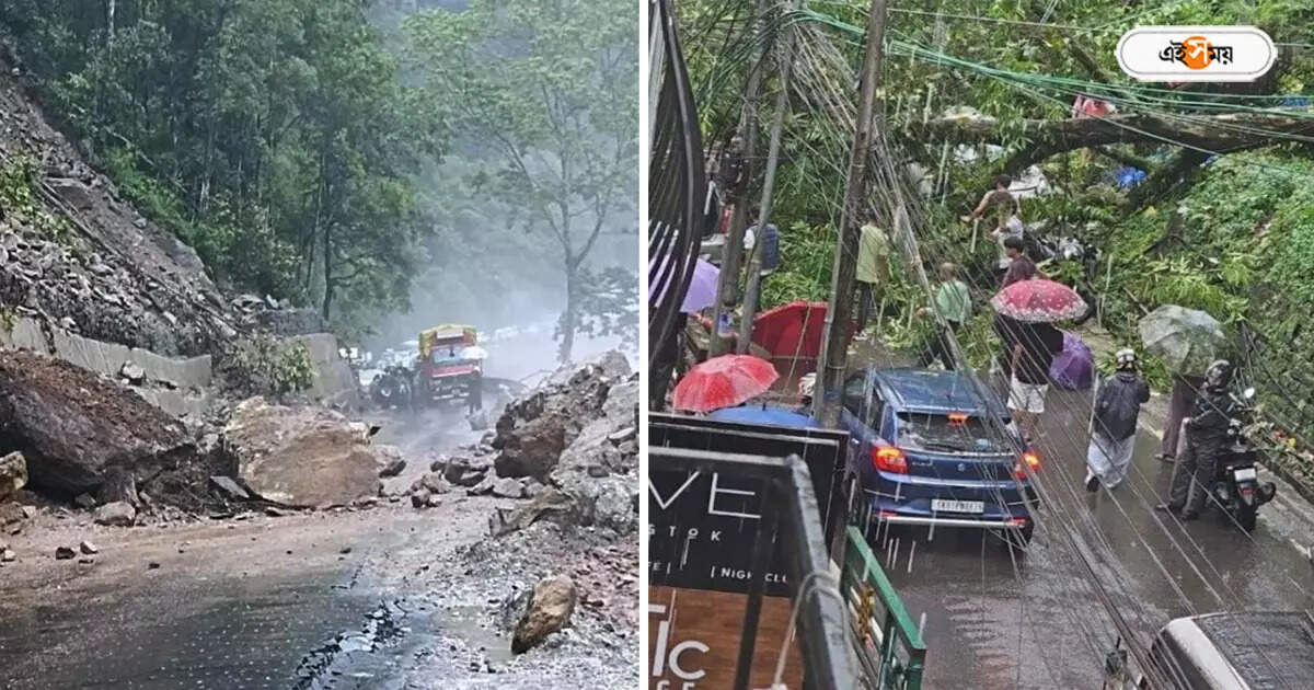 Siliguri to Darjeeling Road : ধসের কারণে অবরুদ্ধ ১০ নম্বর জাতীয় সড়ক, বন্ধ দার্জিলিংগামী রাস্তাও – siliguri to gangtok national highway 10 closed for landslide near kalimpong