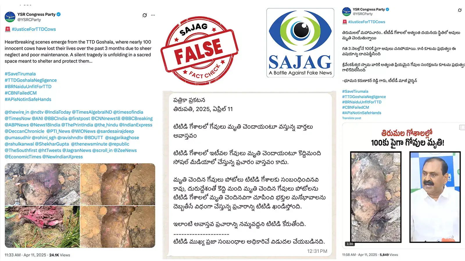 తిరుమలలో మహాపచారం, టీటీడీ గోశాలలో 100కి పైగా ఆవులు మృతి.. టీటీడీ ఫుల్ క్లారిటీ