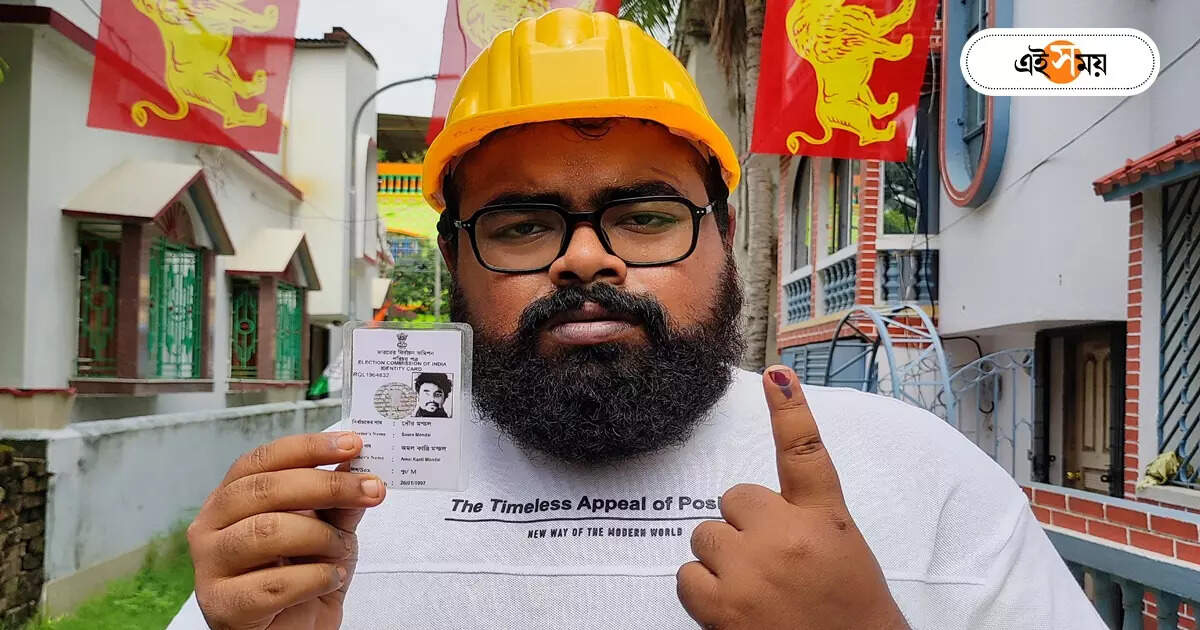 বারাসত লোকসভা কেন্দ্র,নির্বাচনী হিংসায় ‘আতঙ্ক’, হেলমেট মাথায় ভোটের লাইনে যুবক – voter were helmets and went to cast his vote in lok sabha election at barasat