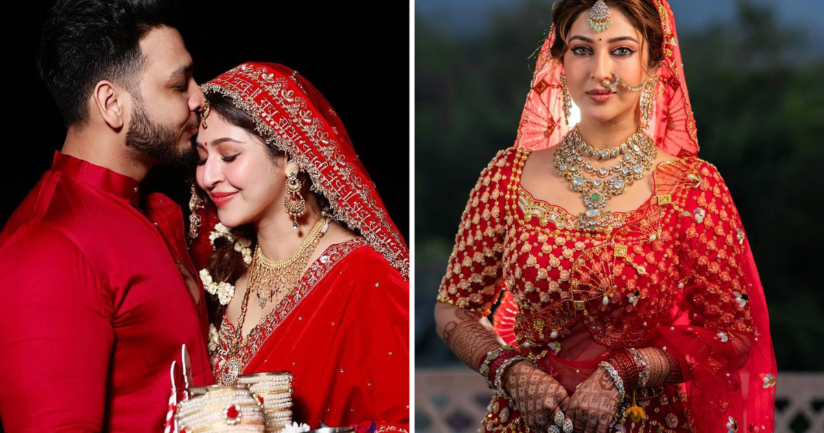 Sonarika Bhadoria Celebrates Karva Chauth in Wedding Lehenga, Looks Gorgeous