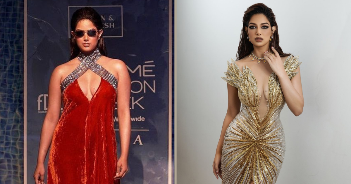 Harnaaz Sandhu Stuns in Golden Gown After Stunning Comeback Post-Transformation