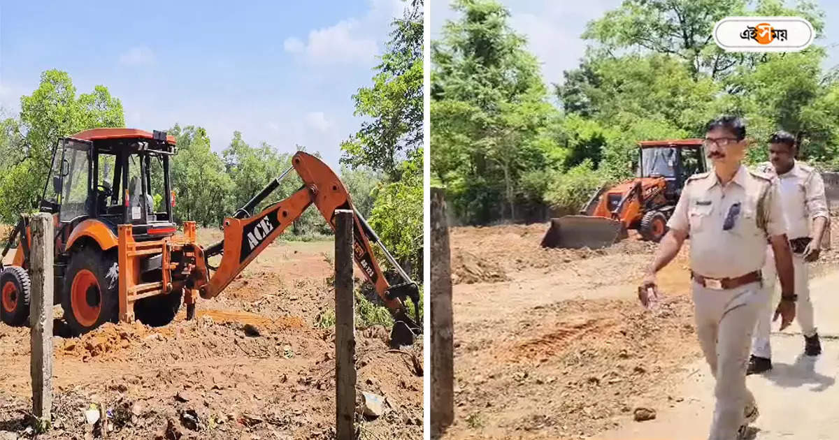 রাজ্যব্যাপী উচ্ছেদ অভিযানের মাঝে খোয়াইয়ে অবৈধ নির্মাণ, রুখে দিলেন স্থানীয়রা – illegal construction near sonajhuri khowai stopped by santiniketan police