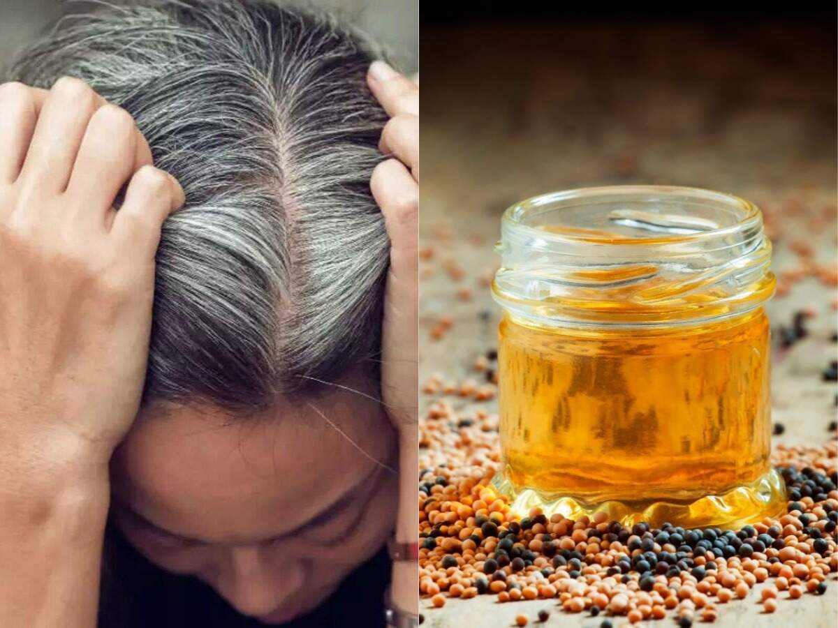 Safed Balo Ko Kala Karne Ka Tarika,सरसों के तेल में इसे मिला कर लगाने से  सफेद बाल हो जाएंगे काले, जानें बनाने का नुस्‍खा - home remedies for white  hair how to