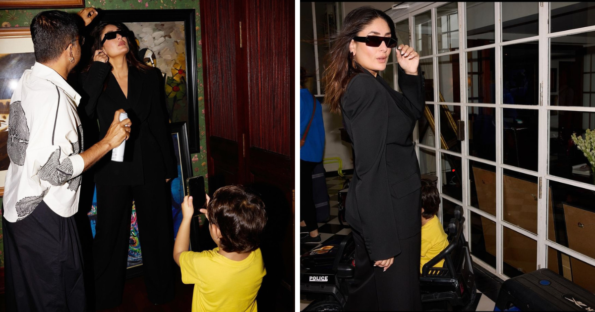 Kareena Kapoor Stuns in Black Suit, But Son Jeh Steals the Show