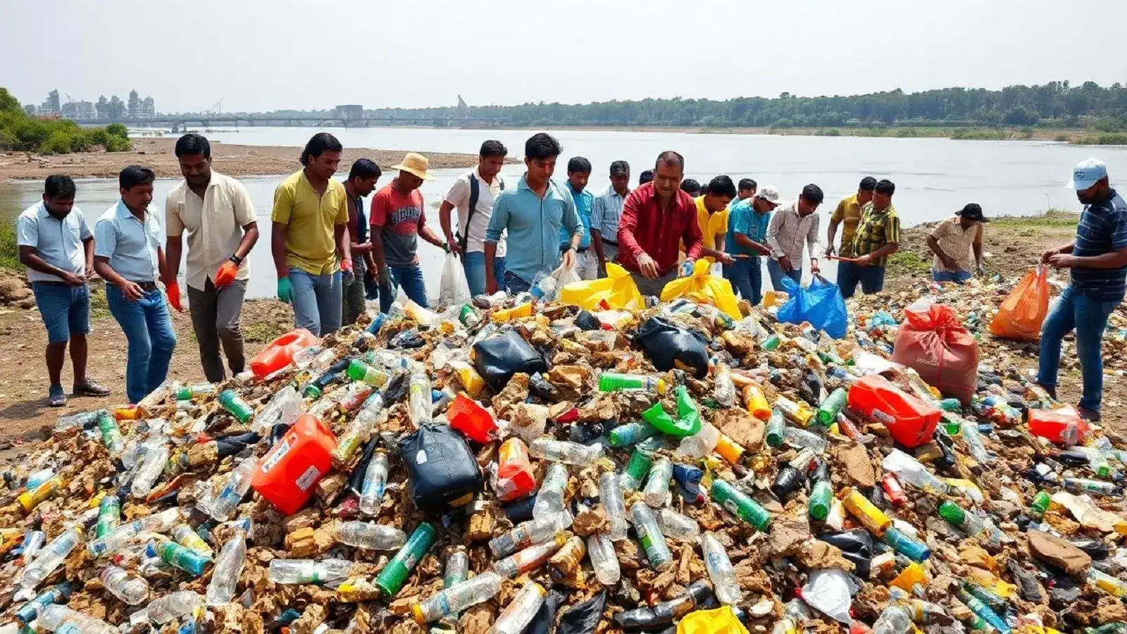 தாமிரபரணி ஆற்றை சுத்தம் செய்யும் பணி-120 டன் கழிவுகள் அகற்றம்! 