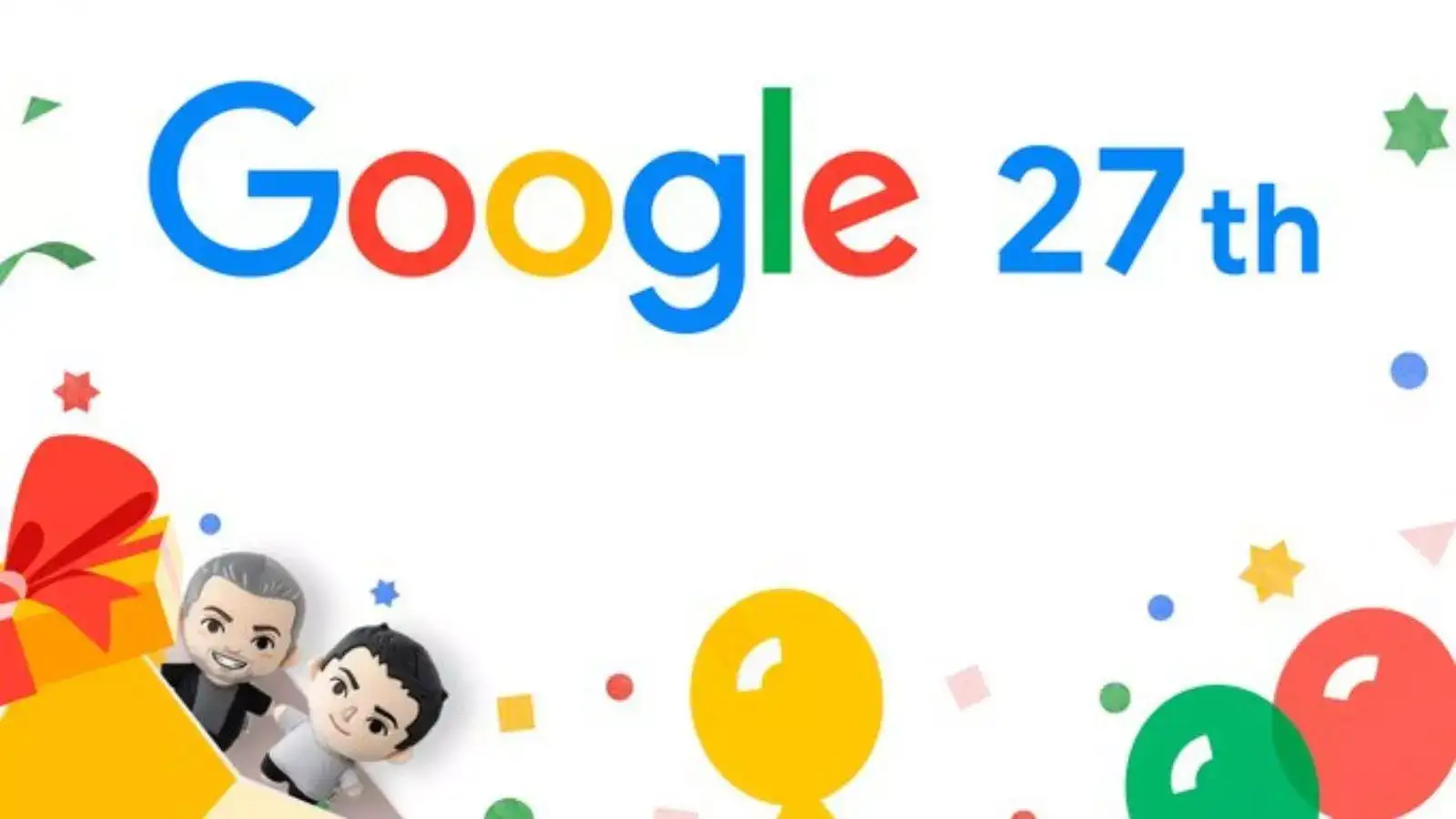 Google 27th Birthday unique doodle golden days king of internet world ...