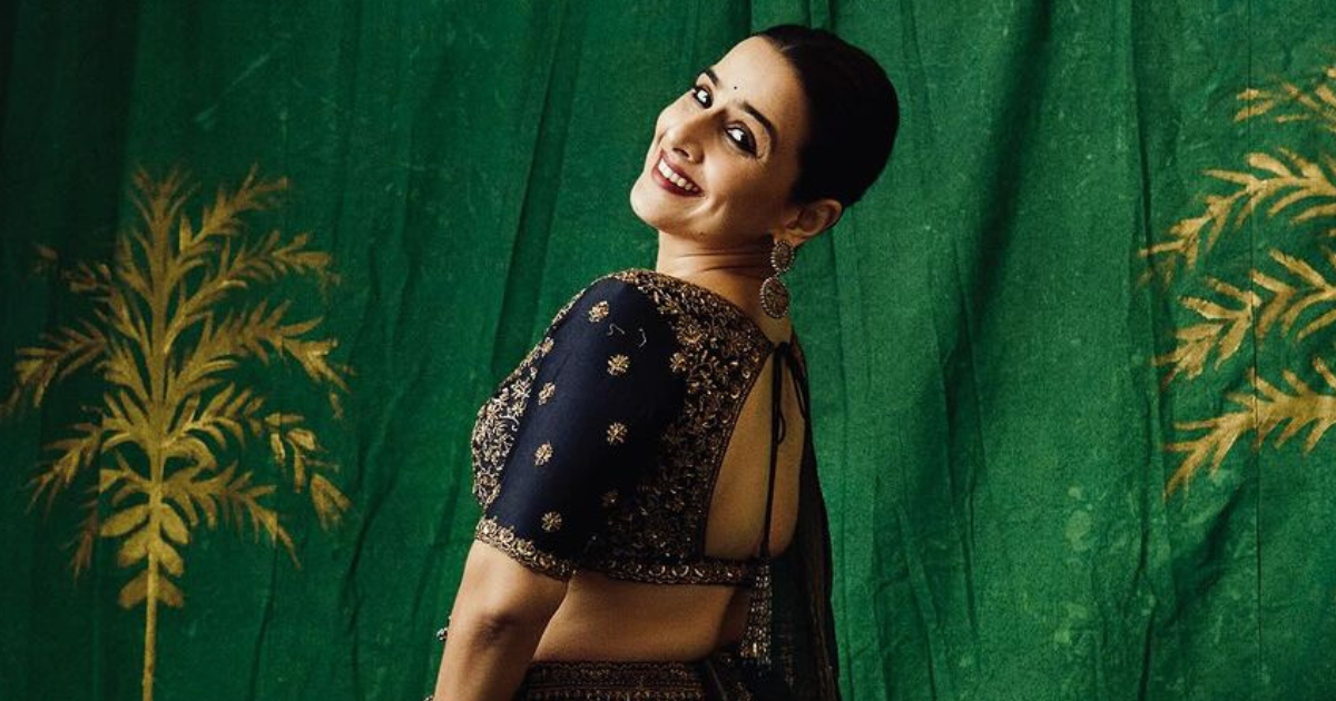 Vidya Balan Stuns in a Gorgeous Blue Lehenga Worth Rs. 95,000 During ‘Bhool Bhulaiyaa 3’ Promotions