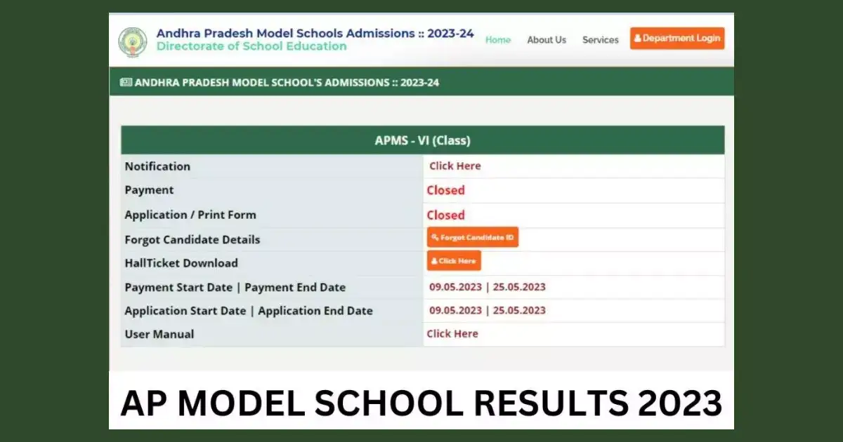 AP Model School Results 2023 : ఏపీ మోడల్‌ స్కూల్‌ 6వ తరగతి ప్రవేశ ...