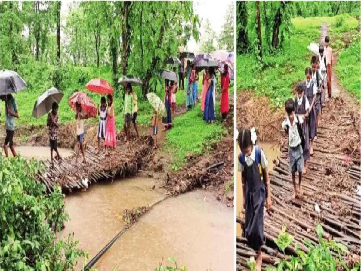 तालुक्यातून जाणार समृद्धी महामार्ग, पण गावात साधे रस्तेही नाही; शाळेत जाण्यासाठी लेकरांची रोज परीक्षा तालुक्यातून जाणार समृद्धी महामार्ग, पण गावात साधे रस्तेही नाही; शाळेत जाण्यासाठी लेकरांची रोज परीक्षा