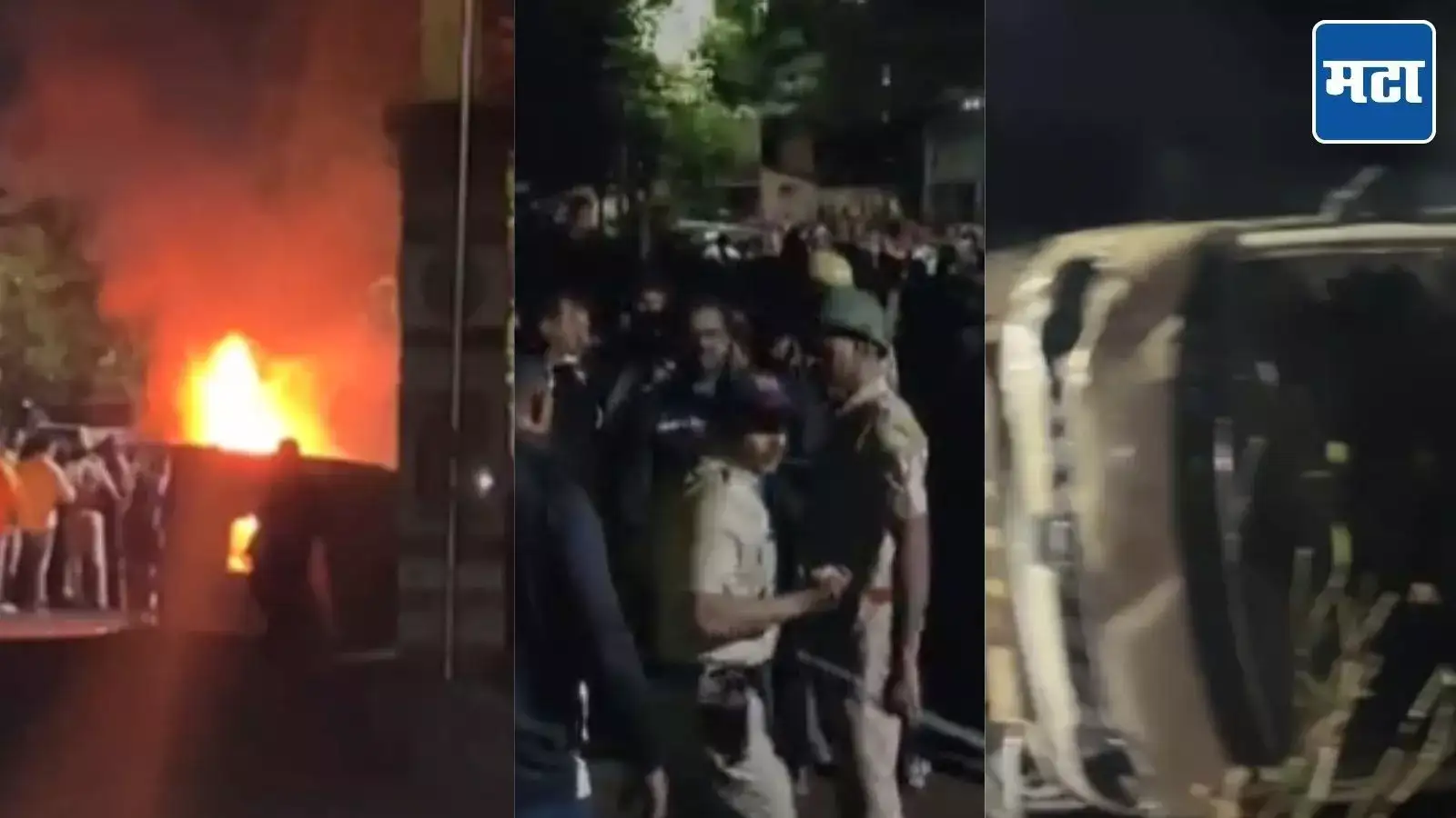 कोल्हापुरात दोन गटांत तुफान राडा; पोलिसांसह 10 जखमी, वाहने पेटवली कोल्हापुरात दोन गटांत तुफान राडा; पोलिसांसह 10 जखमी, वाहने पेटवली
