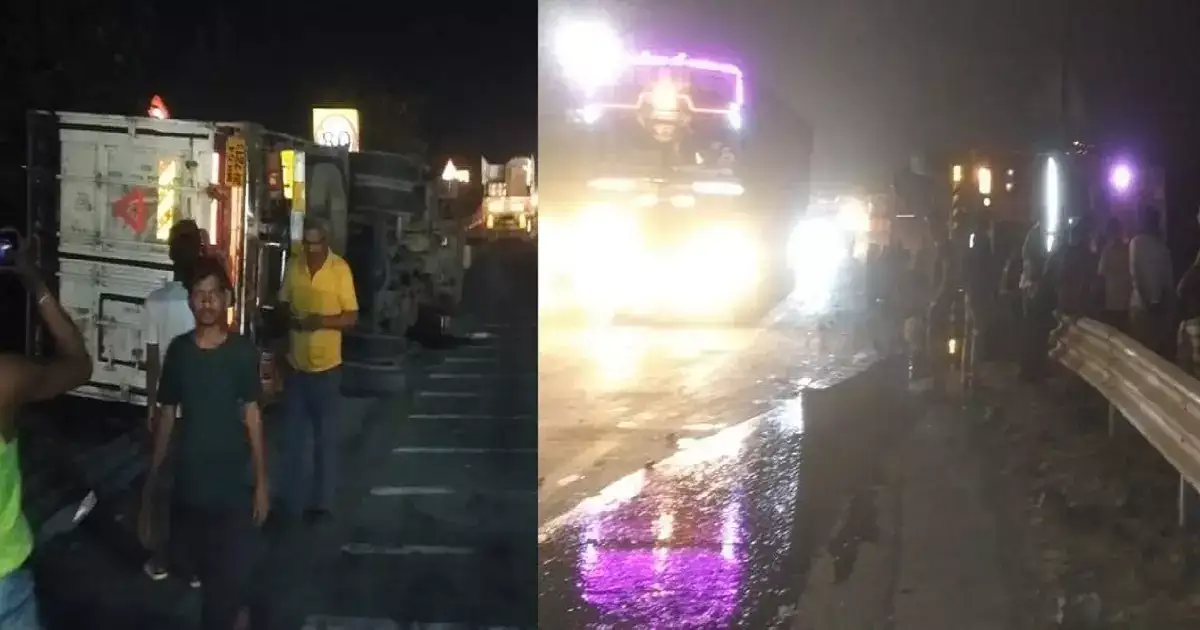 मुंबई-पुणे एक्सप्रेस वे वर कंटेनरला आग; तेव्हढ्यातच काही वाहनांचा अपघात, एकाचा जागीच मृत्यू मुंबई-पुणे एक्सप्रेस वे वर कंटेनरला आग; तेव्हढ्यातच काही वाहनांचा अपघात, एकाचा जागीच मृत्यू