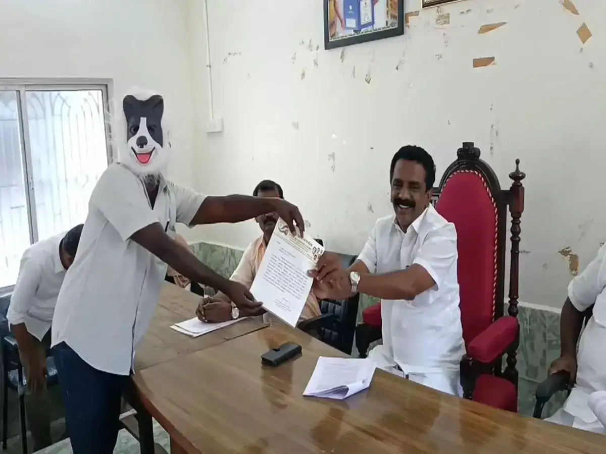 தென்காசியில் வெறிநாய் தொந்தரவு! நாய் முகமூடியுடன் நாய் போல் குரைத்து மனு அளித்த நகர மன்ற உறுப்பினர்! 