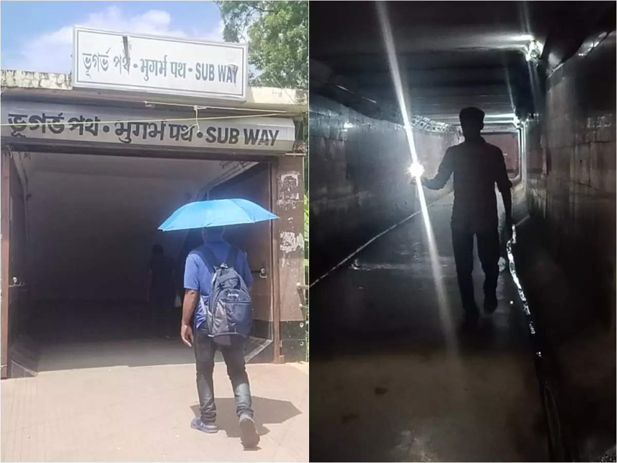 Barasat Railway Station: অন্ধকার ঘুটঘুটে সাবওয়েতে জমে জল, মোবাইলের লাইটের ভরসায় ঝুঁকির রেললাইন পারাপার বারাসতে – barasat residents complains about that subway need to renovation as there is no light