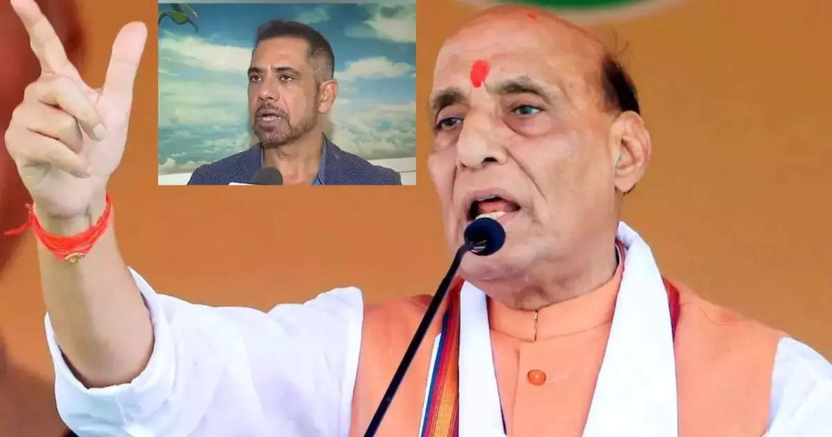 Son-in-law snatched farmers' land…Rajnath angry at Congress and Vadra in Haryana's election rally