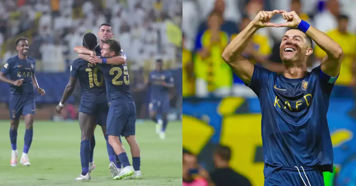 Cristiano Ronaldo doing the Al Arda dance after scoring a goal; What is