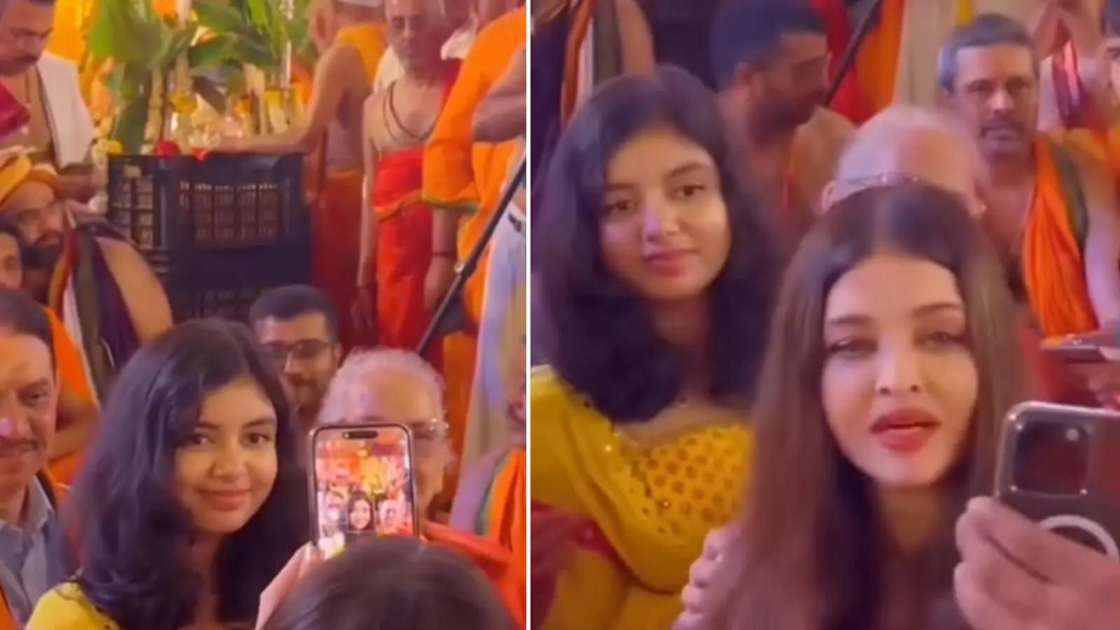 Aishwarya Rai Takes Selfie with Daughter Aaradhya at Ganpati Pandal, Fans Wonder About Abhishek's Absence