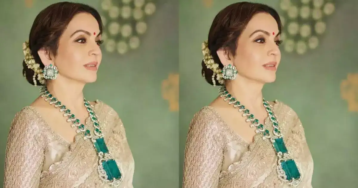 மகன் விசேஷத்தில் ரூ. 500 கோடி மரகத நெக்லெஸ், ரூ. 53 கோடி வைர மோதிரம் அணிந்திருந்த நீதா அம்பானி 