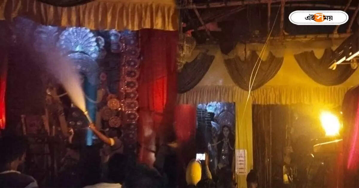 Chandannagar Jagadhatri Puja 2023 : চন্দননগরে জগদ্ধাত্রী পুজোর প্যান্ডেলে ভয়াবহ অগ্নিকাণ্ড, প্রবেশ বন্ধ দর্শনার্থীদের – fire in a chandannagar jagadhatri puja pandal creates panic at hooghly