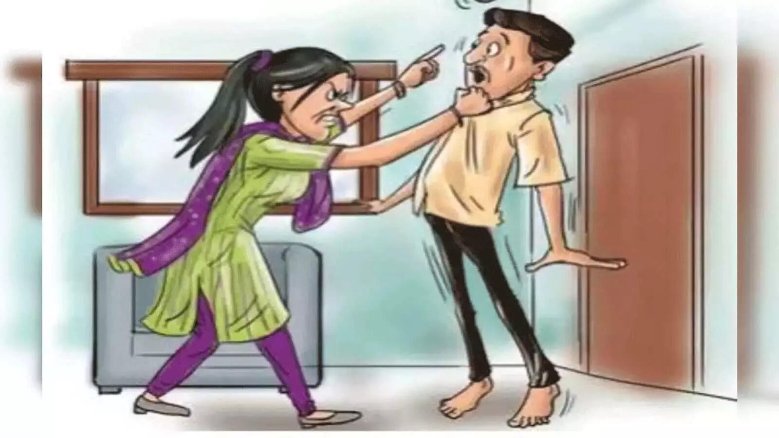 नेताजी के चुनाव प्रचार के लिए फसल काटने नहीं गया शख्स, पत्नी ने समर्थकों के सामने ही पीटना शुरू कर दिया - wife beats husband as he didnt go to cut crops in fields instead roaming with leaders in loksabha election - Navbharat Times