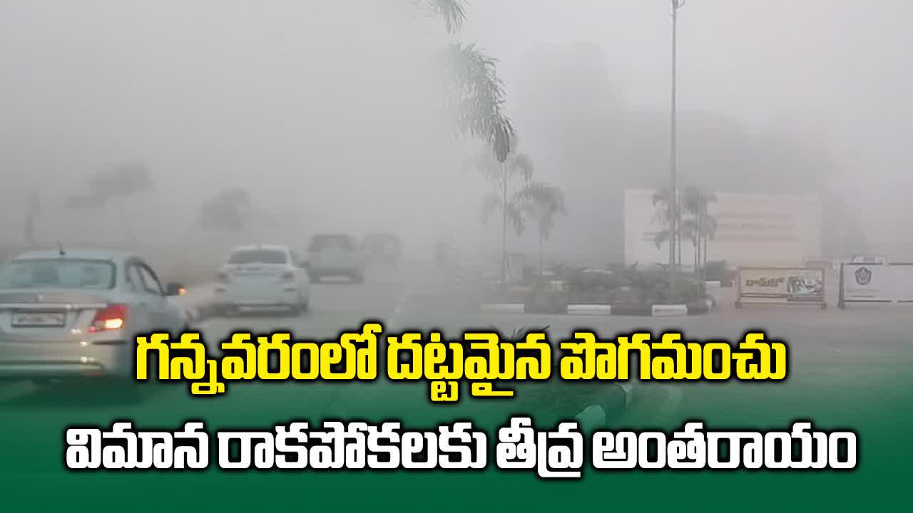 విజయవాడ ఎయిర్‌‌పోర్ట్‌ను కమ్మేసిన పొగమంచు.. విమానాల రాకపోకలకు అంతరాయం