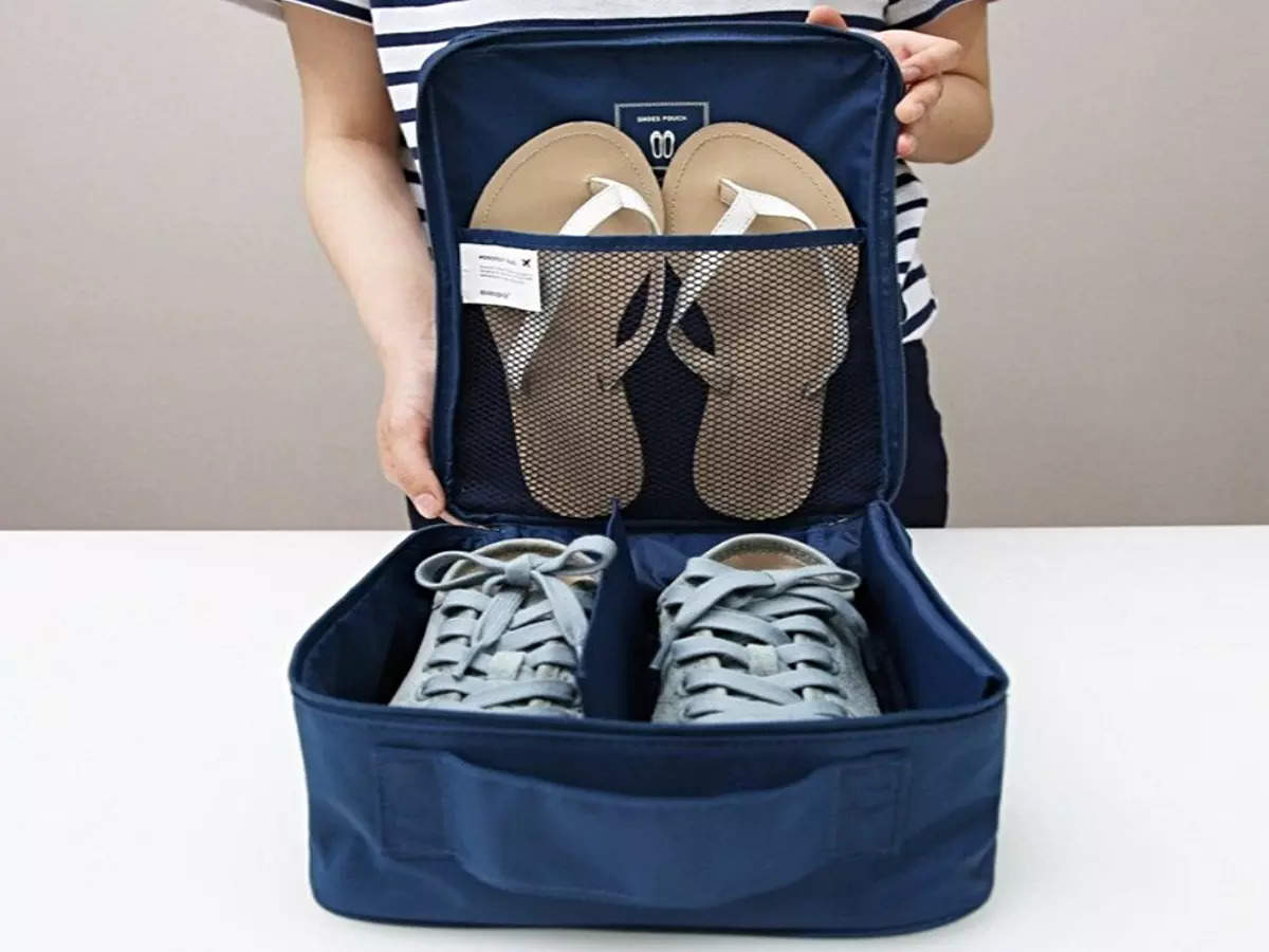 Travel Shoes Storage Bag Portable Zipper Storage Bag Handle - Temu
